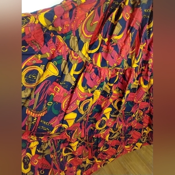 HUNTING PARTY PRINT BROOMSTICK MAXI SKIRT - Picture 1 of 4